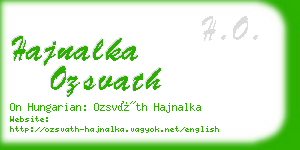 hajnalka ozsvath business card